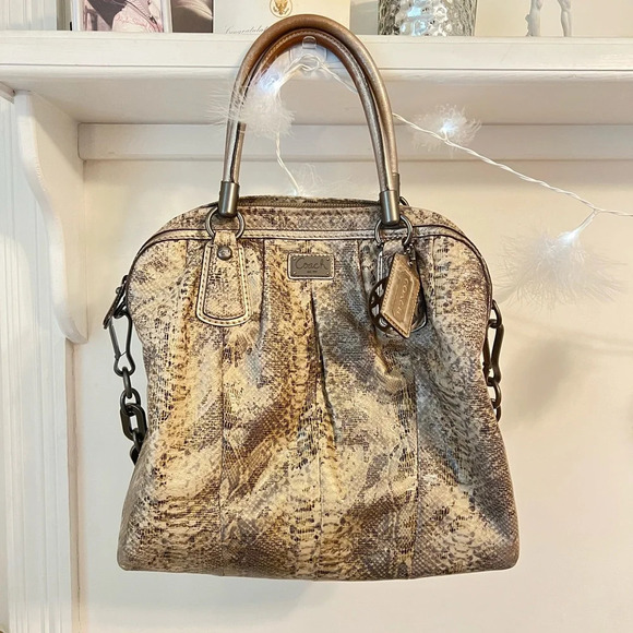 RARE Coach Kristin Python Metallic Hobo Shoulder Bag - Picture 2 of 10
